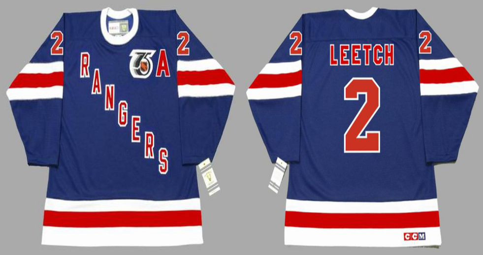 2019 Men New York Rangers 2 Leetch blue style 3 CCM NHL jerseys